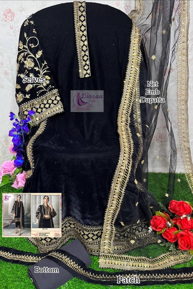 143 Dinsaa Suits Heavy Velvet Pakistani Suits Catalog